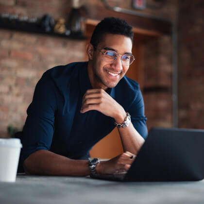 A man using a laptop